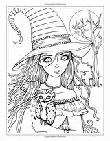 Coloring Pages Witch Halloween Adult Printable Witches Book Autumn Sheets Fairy Fairies Color Fantasy Print Kids Printables Vampires Vintage Books sketch template
