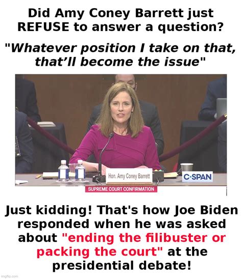 did amy coney barrett just refuse to answer a question imgflip