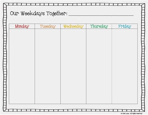 blank calendar   weekdays