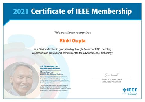 certificate  ieee membership