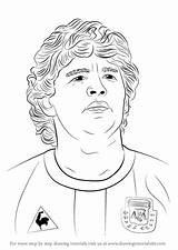 Drawing Diego Draw Maradona Step Footballers Drawings Di Drawingtutorials101 Paintingvalley People sketch template