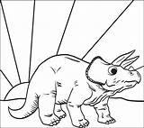 Coloring Triceratops Dinosaur Printable sketch template
