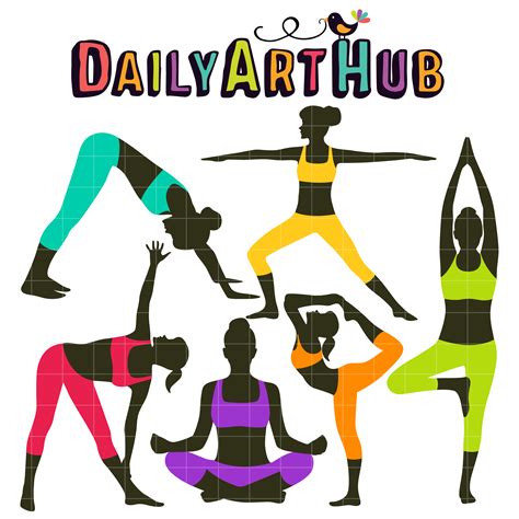 yoga poses clip art set daily art hub  clip art everyday
