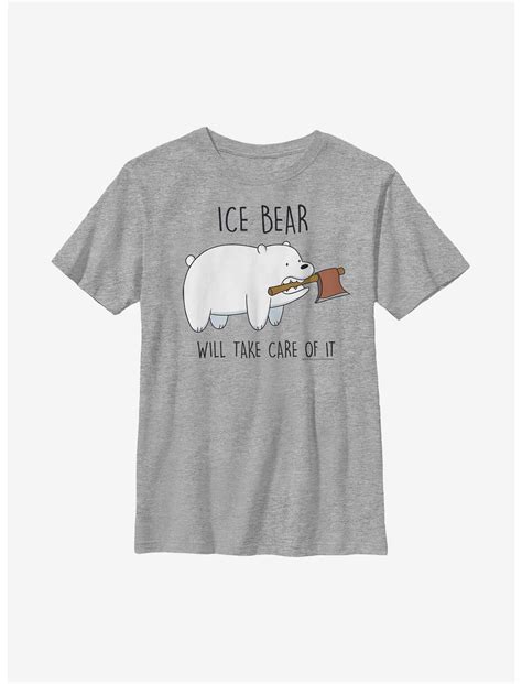 We Bare Bears Ice Bear Take Care Youth T Shirt Grey Boxlunch