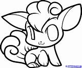 Vulpix Coloring Pokemon Pages Getcolorings Chibi sketch template