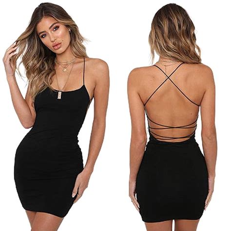 once women sexy bodycon party dresses backless spaghetti straps