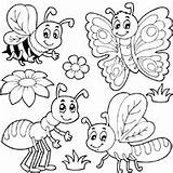 Coloring Bugs Insects Bug Pages Insect Kids Animals Spring Surfnetkids Butterfly Ant Print Color Cute Animal Cartoon Designlooter Butterflies Clipart sketch template