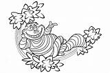 Wonderland Alice Coloring Pages Cat Printable Print Characters Disney Cheshire Visit sketch template