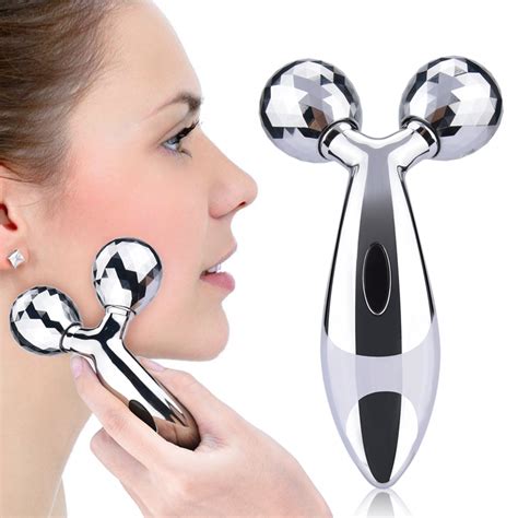 3d Roller Massager 360 Rotate Silver Thin Face Full Body Shape Lifting
