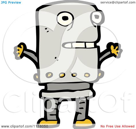 Vector Cartoon Of A Futuristic Robot 15 Royalty Free