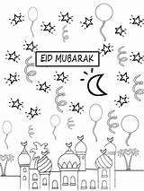 Eid Coloring Mubarak Pages Ramadan Kids Happy Crafts Drawing Activities Hajj Coloriage Colouring Adha Lantern Muslim Printable Cards Template Aid sketch template