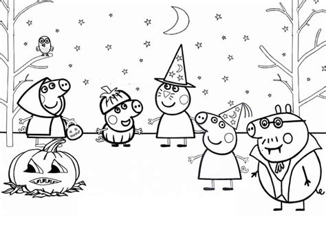 peppa pig  halloween coloring page  print  color