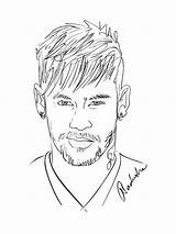 Neymar Drawing Drawings Pencil Outline Jr Drawn Easy Messi Sketch Ronaldo Badusha Simple Cartoon Cup Choose Board sketch template