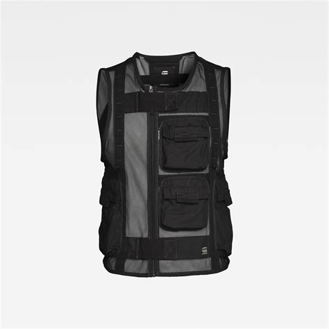 utility mesh vest black  star raw