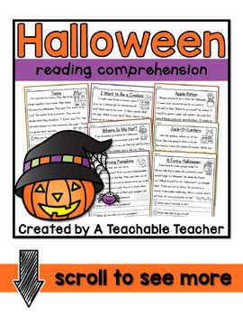 halloween reading comprehension halloween reading activities passages