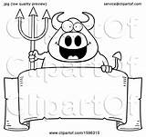 Devil Chubby Pitchfork Holding Illustration Over Royalty Banner Thoman Cory Clipart Vector sketch template