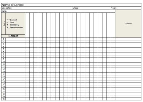 blank assessment sheet school diva