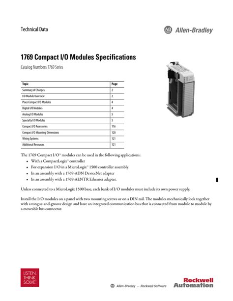 compact io modules specifications