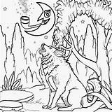 Coloring Moon Wolf Pages Howling Kids Color Printable Drawing Super Phases Forest Colouring Creepy Age Paint Printables Space Activities Cabin sketch template