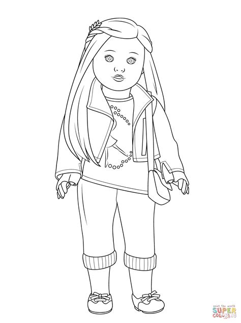american girl isabelle doll coloring page  printable coloring pages