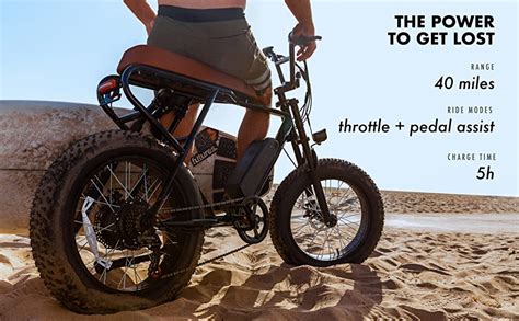 amazoncom hurley mini swell electric bike   wide tires shimano  speed  bike black