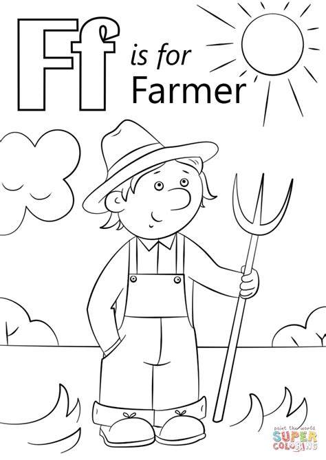 letter    farmer super coloring letter  coloring pages farm