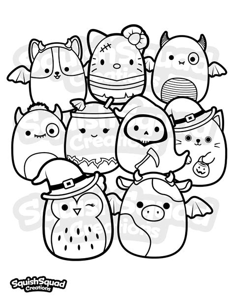 squishmallow halloween coloring page printable squishmallow coloring