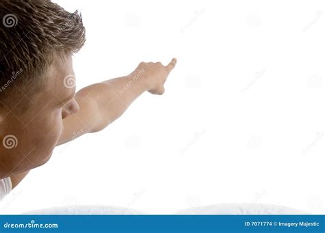 side face  pointing male stock photo image  posing