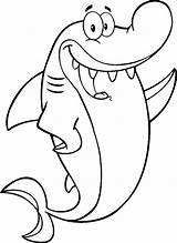 Shark Coloring Pages Cartoon Sharks Drawing Template Templates Funny Printable Colouring Color Happy Cute Bite Sheets Drawings Getdrawings Animal Shape sketch template