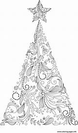Coloring Adult Tree Christmas Pages Printable Print Color Info sketch template