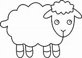 Sheep Line Clip Lamb Cute Outline Svg Book Sweetclipart sketch template