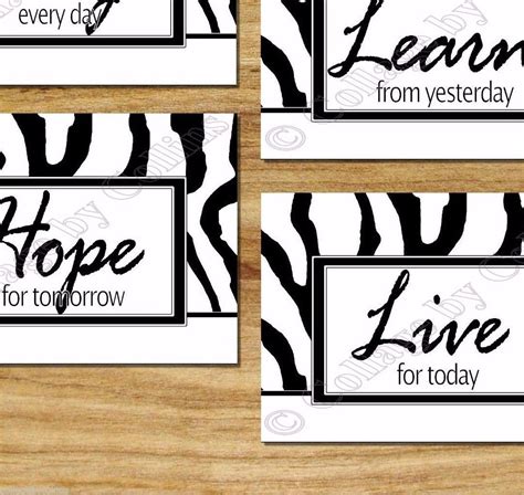 Black And White Zebra Wall Art Pictures Prints Decor Words Quotes Hope