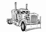 Camion Kenworth W900 sketch template