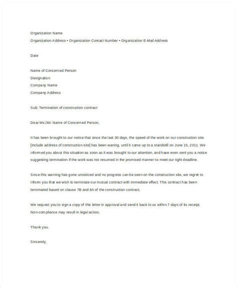 letter  termination template   sample  format