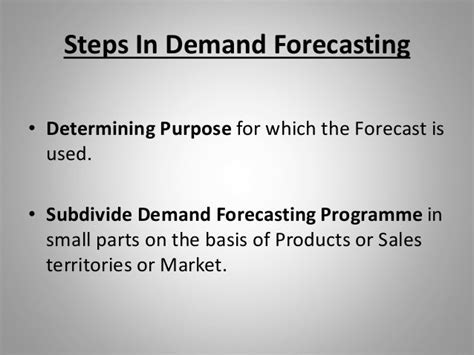 steps  demand forecasting