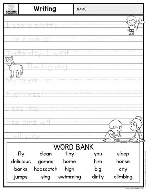 writing worksheets high worksheets  kindergarten