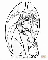 Sphinx Coloring Pages Cartoon Gods Goddesses Drawing God Mythology Armor Creation Getcolorings Getdrawings Popular sketch template