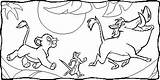 Coloring Lion Timon Pumbaa sketch template