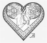 Coloring Pages Hearts Kingdom Stained Glass Disney Transparent Nicepng sketch template