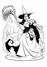 Brujas Zauberer Bruxa Coloring Hexen Hexe Malvorlage Ausmalen Fantasie Ausdrucken sketch template