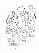 Coloring Hatter Dormouse Hare March Getcolorings Getdrawings sketch template