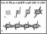 Wire Barbed Draw Tattoo Step Drawing Drawings Tattoos Sketches Barb Easy Fence Artwork Designs Zentangle Choose Board Big Metal sketch template
