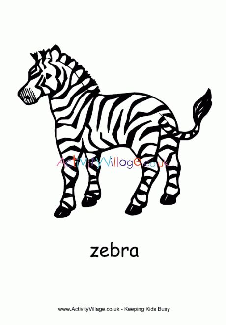 zebra colouring page