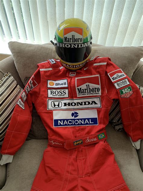 Ayrton Senna Helmet Mclaren Formula 1 Motorcycle Jacket Honda Men