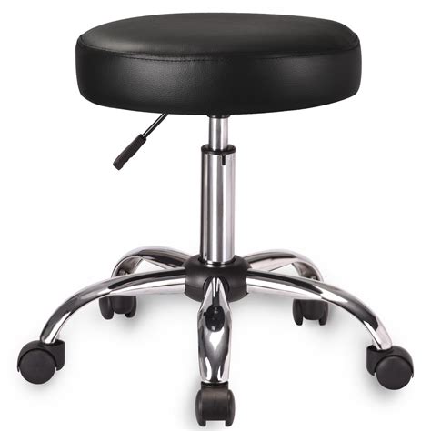 amolife  rolling stool pu leather height adjustable swivel
