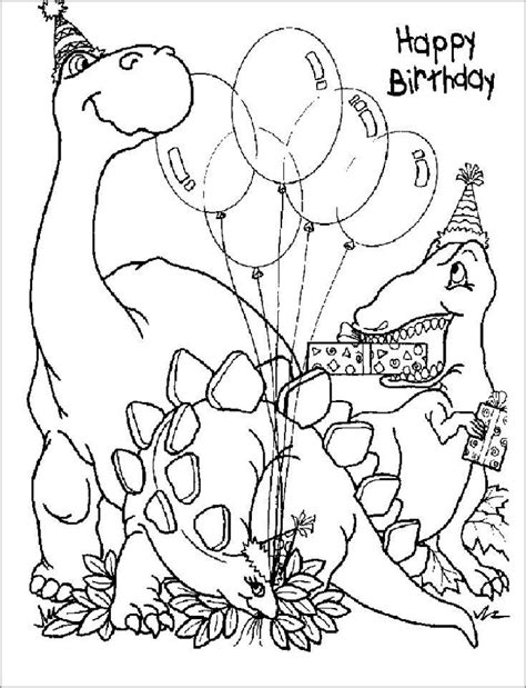happy birthday coloring page dinosaur dino party  vrogueco