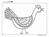 Coloring Chicken Sheet Joel Print Made Sheets Kids Printable Template Pages Madebyjoel Colouring Huhn Ausmalbild Bird Drawing Activities Life Red sketch template