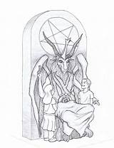 Satan Statue Oklahoma Satanic Throne Sitting Group Temple Artist Demon Goat York State Children Capitol sketch template