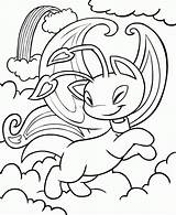 Neopets Coloring Pages Kids Printable Faerieland Pets Animated Fun Library Clipart Books sketch template