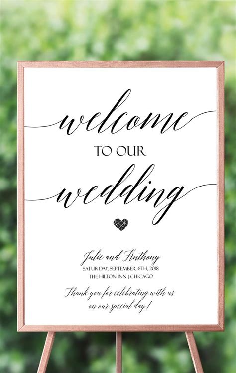 printable wedding  sign template printable templates